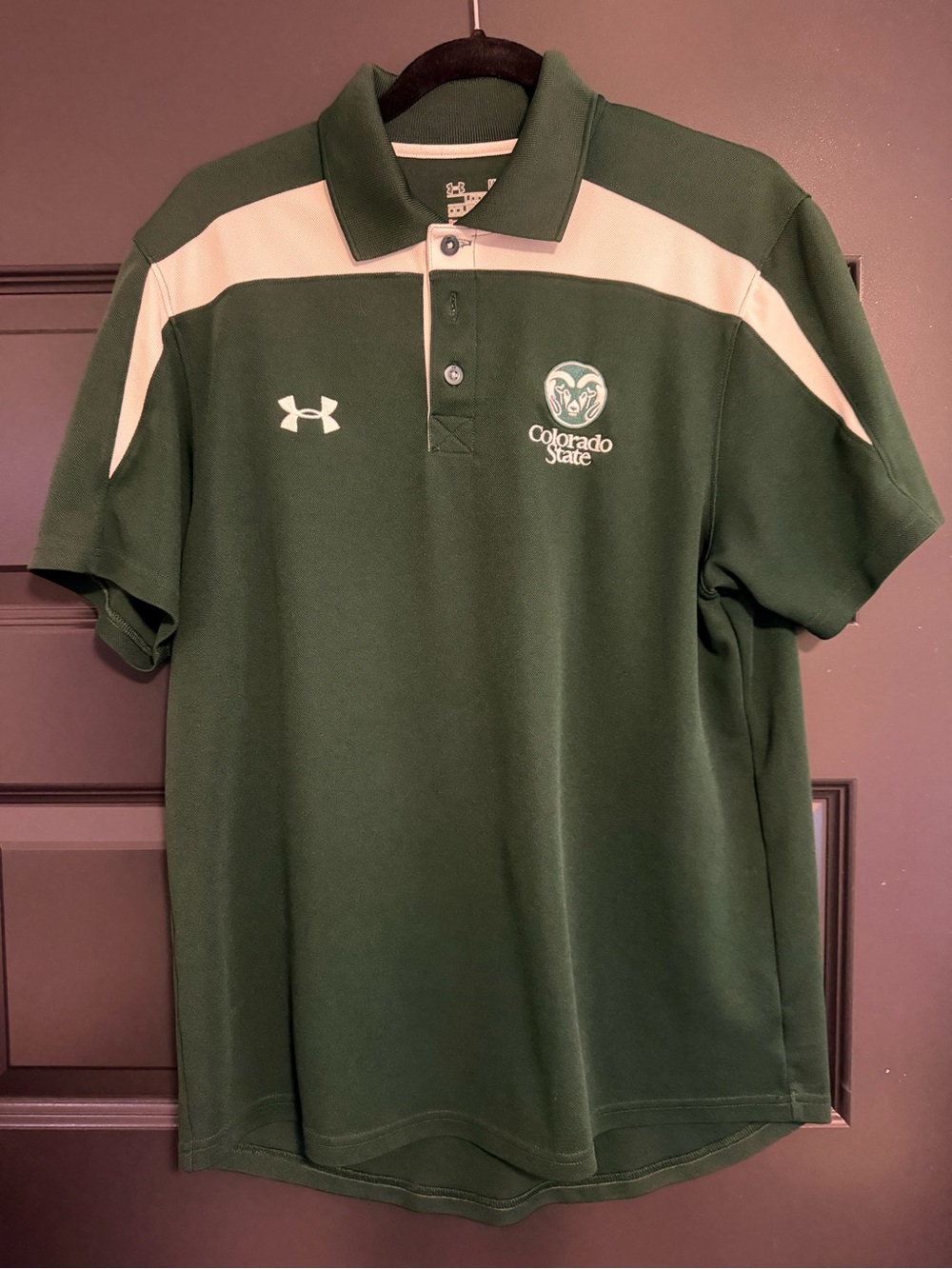 Under Armour Colorado State Green and White Polo Shirt